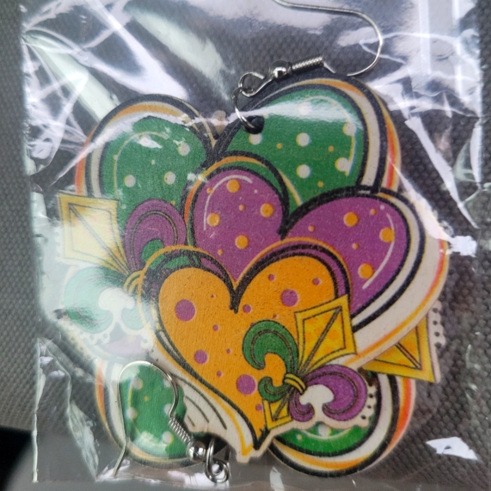Mardi gras earrings